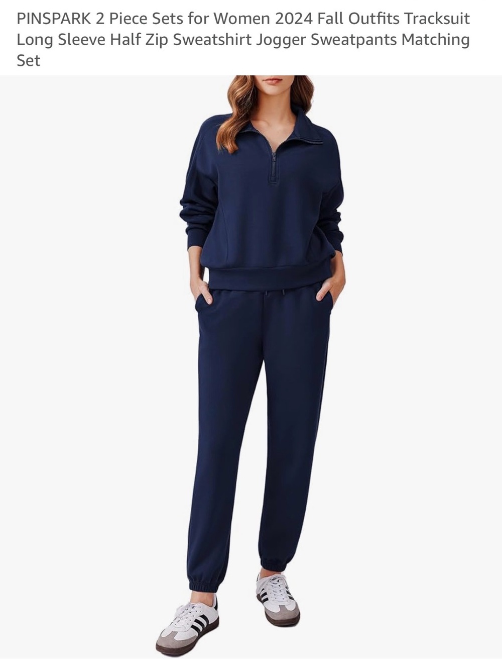 Relaxed Half-Zip Track Jacket & Joggers Set - Navy
